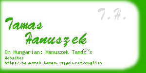 tamas hanuszek business card